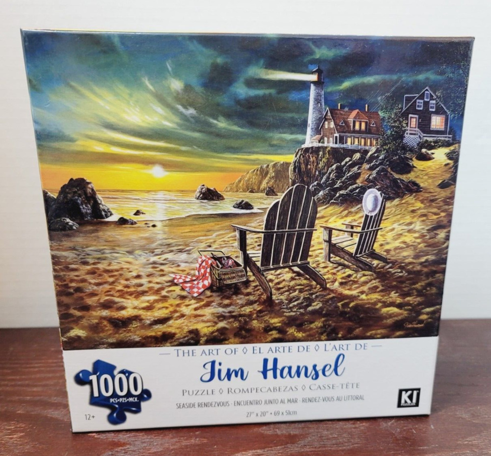1000 Piece Puzzle "Seaside Rendezvous" by Jim Hansel 27X20 KI Puzzles